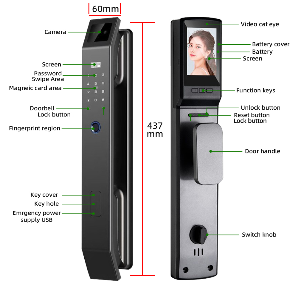 RAYKUBE DF14 Tuya WiFi 3D Face - đánh giá và giá Smart Home Door Lock